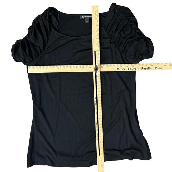 INC International Concepts Black Mesh Scoop Neck Short Sleeve Tee Shirt size L - Picture 5 of 9